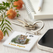 Ik hou van Tigers Sleutelhanger (Voorkant Rechts)