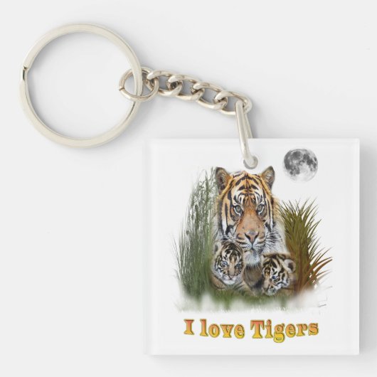 Ik hou van Tigers Sleutelhanger (Voorkant)
