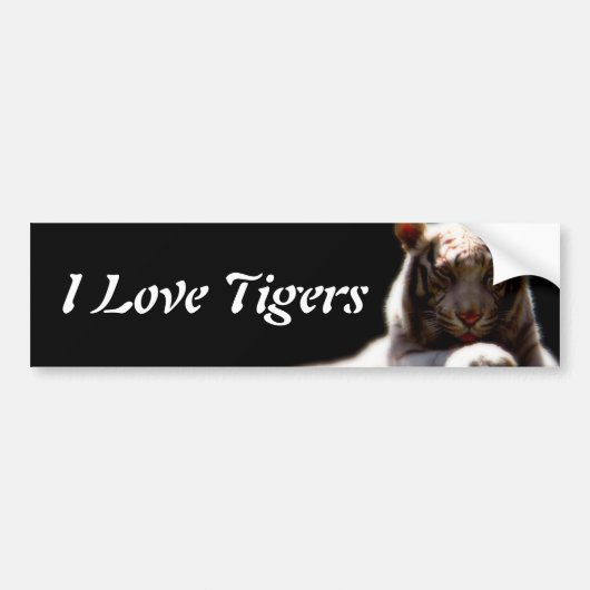 Ik hou van tijgers bumpersticker (Voorkant)