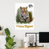 Ik hou van tijgers poster (Thuiskantoor)