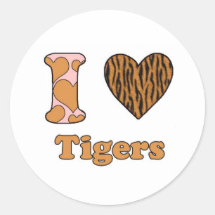 Ik hou van tijgers ronde sticker