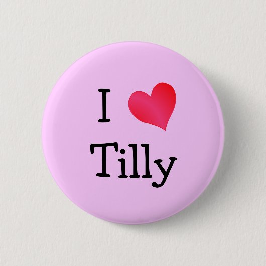Ik hou van Tilly Ronde Button 5,7 Cm (Voorkant)