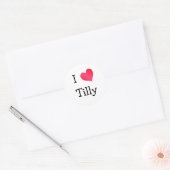 Ik hou van Tilly Ronde Sticker (Envelop)
