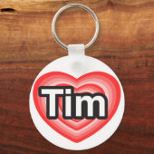 Ik hou van Tim. Ik hou van je Tim. Hart Sleutelhanger (Voorkant)