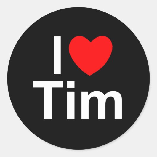 Ik hou van Tim Ronde Sticker (Voorkant)