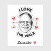 Ik hou van Tim Walz Sticker (Vel)