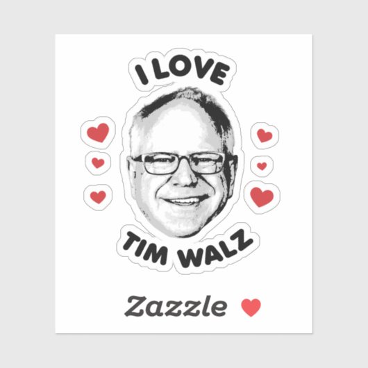 Ik hou van Tim Walz Sticker (Vel)