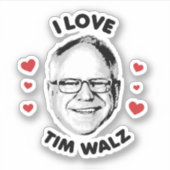 Ik hou van Tim Walz Sticker (Voorkant)
