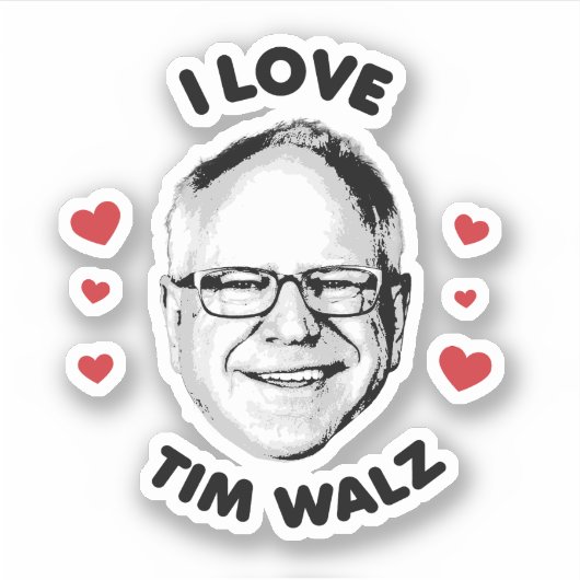 Ik hou van Tim Walz Sticker (Voorkant)