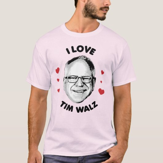 Ik hou van Tim Walz T-shirt (Voorkant)