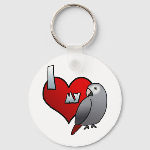 Ik hou van Timneh African Grey Sleutelhanger