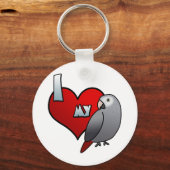 Ik hou van Timneh African Grey Sleutelhanger (Voorkant)