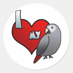 Ik hou van Timneh African Grey Stickers