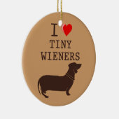 Ik hou van Tiny Wieners Daschund Ornament (Rechts)