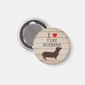 Ik hou van Tiny Wieners Funny Dachshund Meme Magneet (Voorkant / Achterkant)