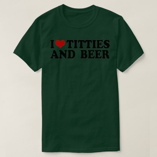 Ik hou van tittis en bier mannen hart vaderdag dee t-shirt (Design voorkant)