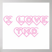 Ik hou van TKD roze harten Poster (Voorkant)