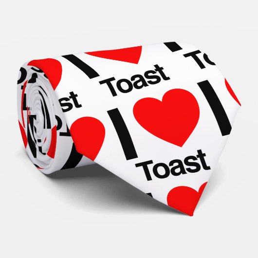 Ik hou van toast stropdas (Opgerold)