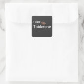 Ik hou van toberone chocolade vierkante sticker (Tas)