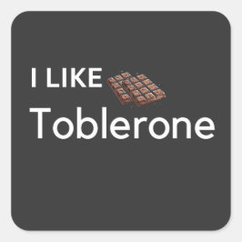 Ik hou van toberone chocolade vierkante sticker