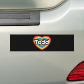 Ik hou van Todd. Ik hou van je Todd. Hart Bumpersticker (Op auto)