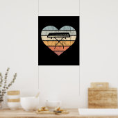 Ik hou van toetsenbord en retro hart van Synthie Poster (Keuken)