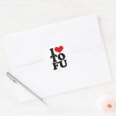 Ik hou van Tofu Funny Vegan humor Ronde Sticker (Envelop)