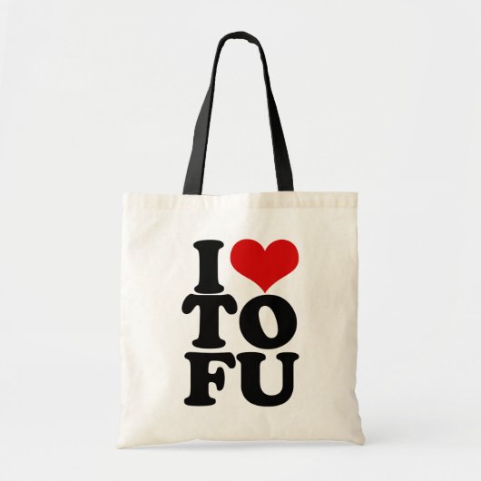 Ik hou van Tofu Funny Vegan humor Tote Bag (Voorkant)