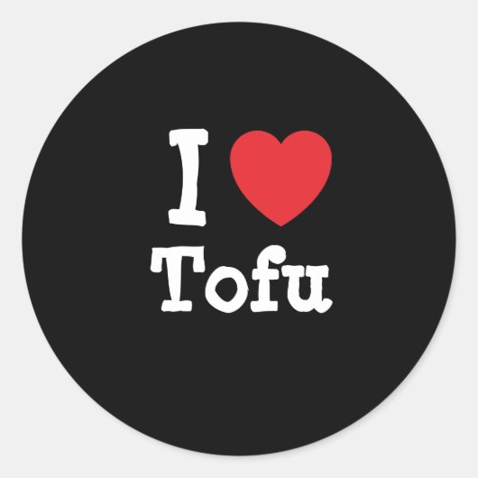 Ik hou van Tofu hart T-Shirt Ronde Sticker (Voorkant)