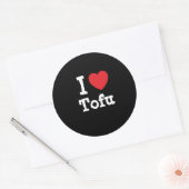 Ik hou van Tofu hart T-Shirt Ronde Sticker (Envelop)