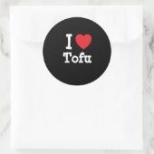 Ik hou van Tofu hart T-Shirt Ronde Sticker (Tas)