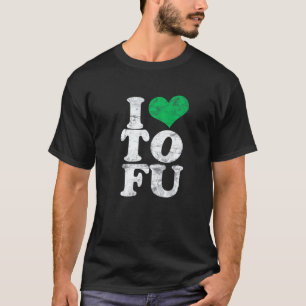 Ik hou van Tofu Herbivoor Ik Hart Tofu Vegan Liefd T-shirt
