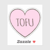 Ik hou van tofu roze hart sticker (Vel)