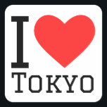 Ik hou van Tokio Vierkante Sticker<br><div class="desc">Ik hou van Tokio,  voor Japan liefhebbers</div>