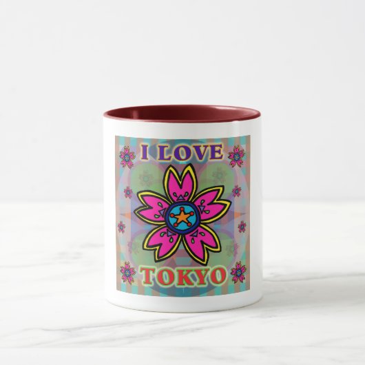 "Ik hou van TOKYO" Flowers Cup Mok (Midden)