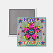 "Ik hou van TOKYO" Flowers Magnet (Voorkant / Achterkant)