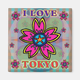 "Ik hou van TOKYO" Flowers Magnet