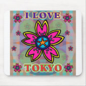 "Ik hou van TOKYO" Flowers Mousepad Muismat (Voorkant)