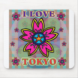 "Ik hou van TOKYO" Flowers Mousepad Muismat