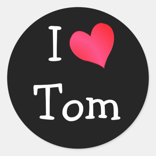 Ik hou van Tom Ronde Sticker (Voorkant)