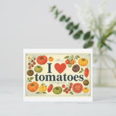 "Ik [Hou van] Tomaten" Briefkaart (Staand voorkant)