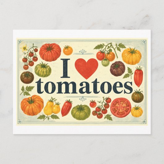 "Ik [Hou van] Tomaten" Briefkaart (Voorkant)