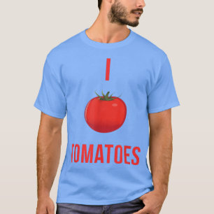 Ik hou van tomaten grappige groente t-shirt