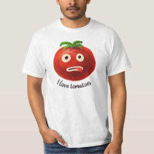 Ik hou van tomaten Kawaii Funny Vegetable T-shirt