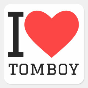 Ik hou van tomboy vierkante sticker