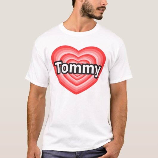 Ik hou van Tommy. Ik hou van je Tommy. Hart T-shirt (Voorkant)