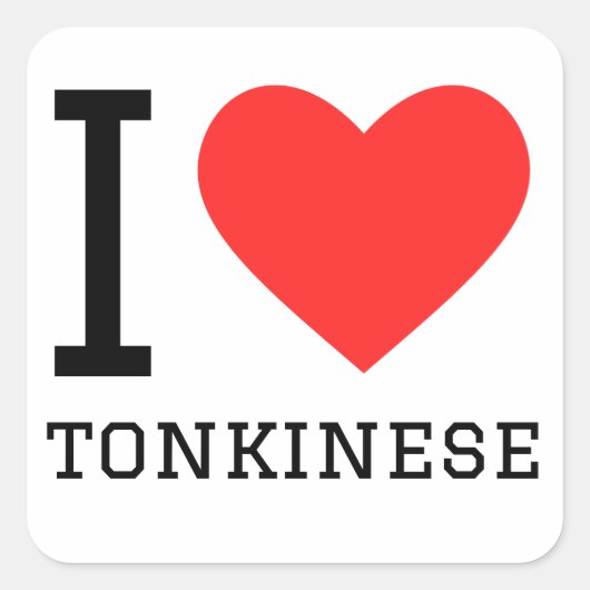 Ik hou van tonkinees vierkante sticker (Voorkant)