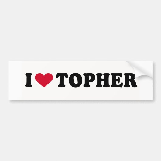 IK HOU VAN TOPHER BUMPERSTICKER (Voorkant)