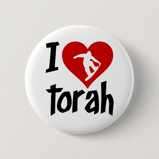 Ik hou van Torah Ronde Button 5,7 Cm (Voorkant)