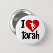 Ik hou van Torah Ronde Button 5,7 Cm (Voorkant /achterkant)